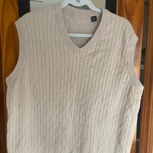 Men's Beige Cable Knit Sweater Vest